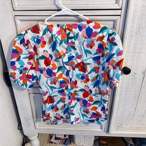 JustFab Colorful Floral Blouse